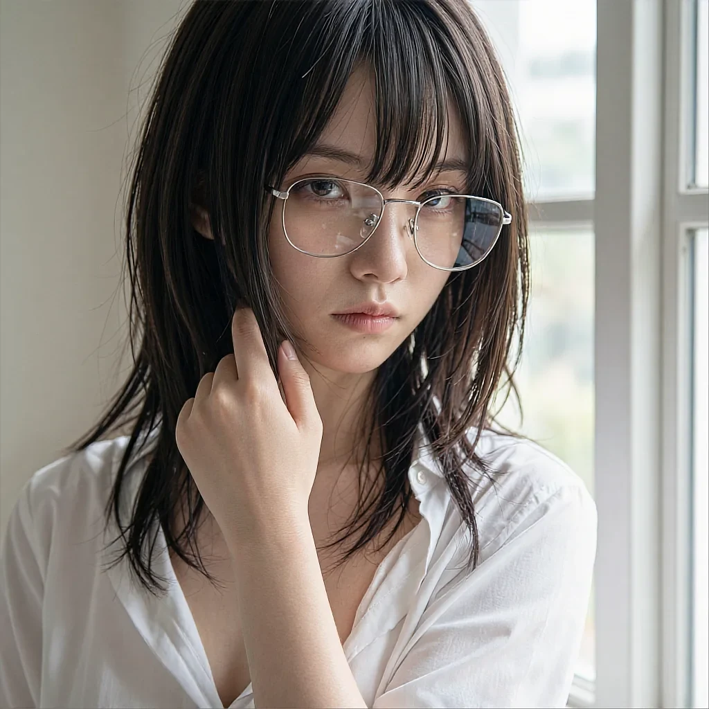 Square avatar of a fictional AI character with short blonde hair